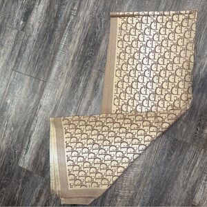 Gold and Brown Patterned Scarf